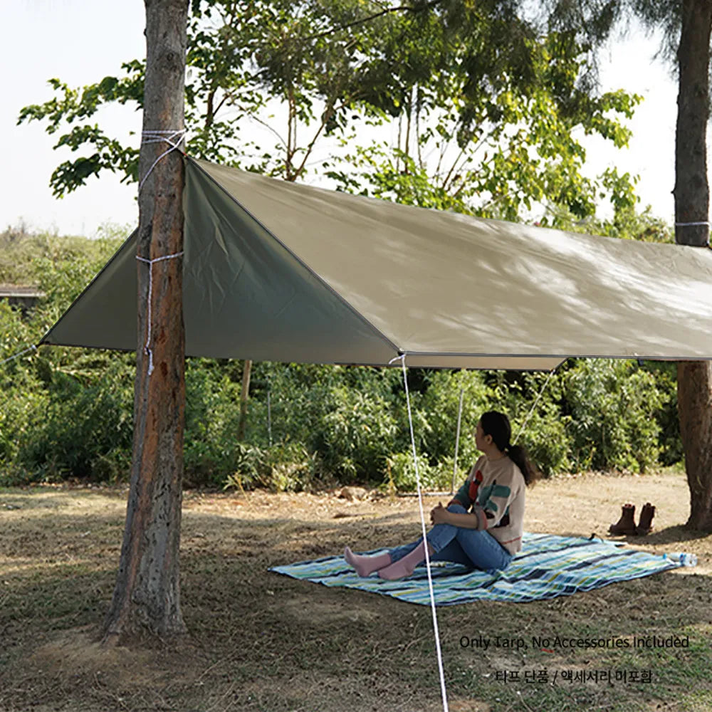 Large Ultralight Waterproof Camping Tarp Awning Sun Shade Shelter Tent for Beach Hiking Backpacking Outdoor 3x3m 3x4m 3x5m 4x4m