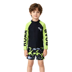Boys Swimsuits Two Pieces Toddler 3 4 5 6 7 8 9 10 11 Years Long Sleeve Kids Swimwear Set Tops+Shorts Swim Outfits Bathing Suit