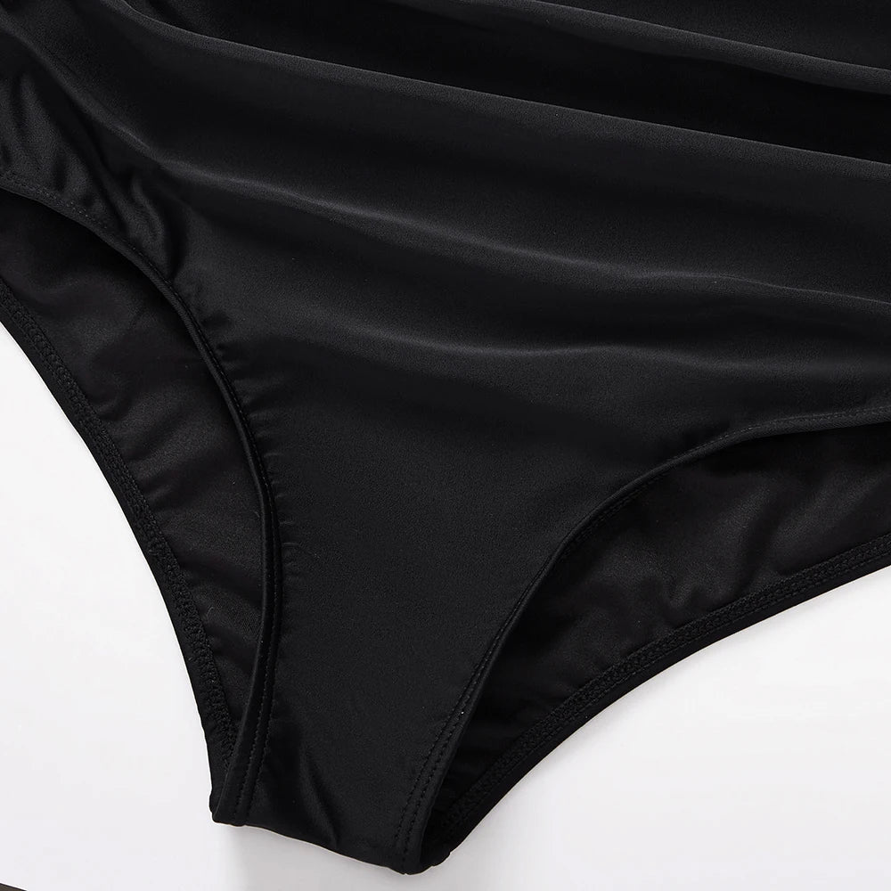 Plus Size One Piece Swimsuits Women Hollow Out Swimwear For Women Mesh Solid Push Up Padded XL Size Bathing Suits Female