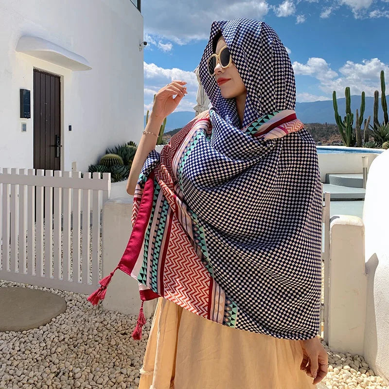 20 Styles 90x180cm Cotton Linen Summer Beach Dress Bikini Cover-ups Sarong Wrap Scarf Women Brazilian Swimsuit Bathing Cover Up