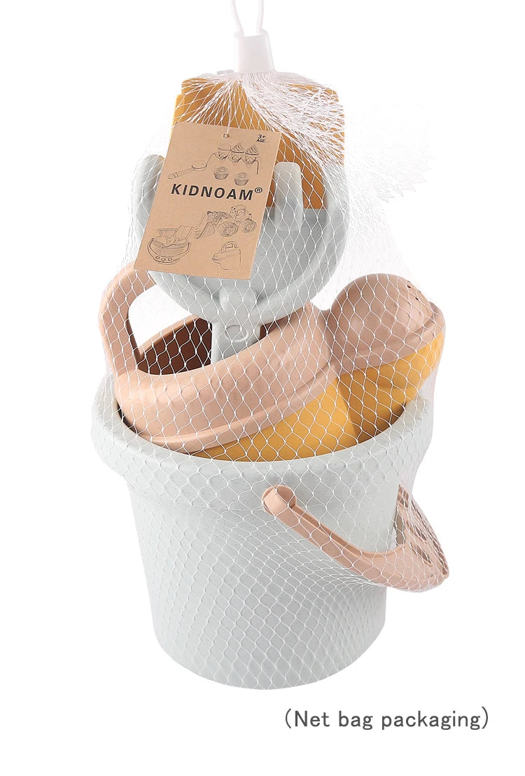Children's beach toy straw beach bucket set can be loaded with sand digging tools to water flowers outdoor wheat straw toys.