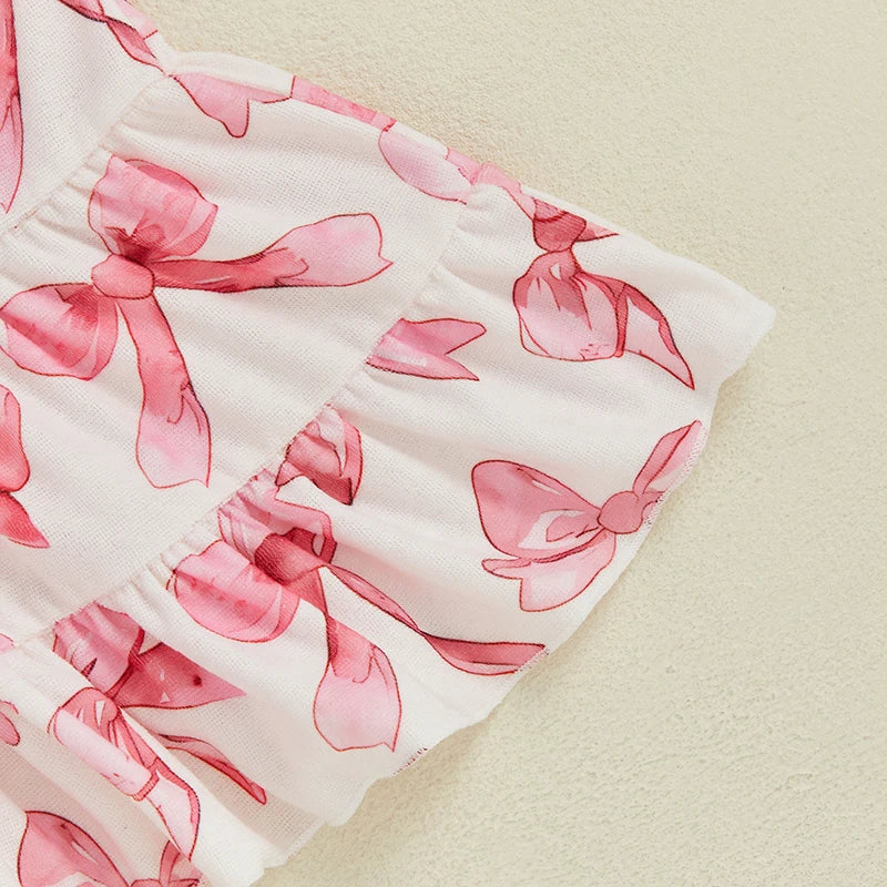 Children Baby Girls Swim Coverups Summer Beachwear Bow Print Short Sleeve  Hooded Bathrobe Absorbent Dress Zip-Up Robe Towel