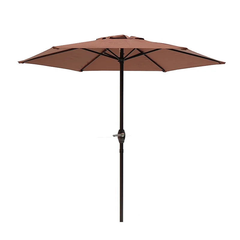 Large 2M Outdoor Sunshade Umbrella with Hand Crank Straight Center Pole for Garden Beach Camping and Advertising Stall UV Block