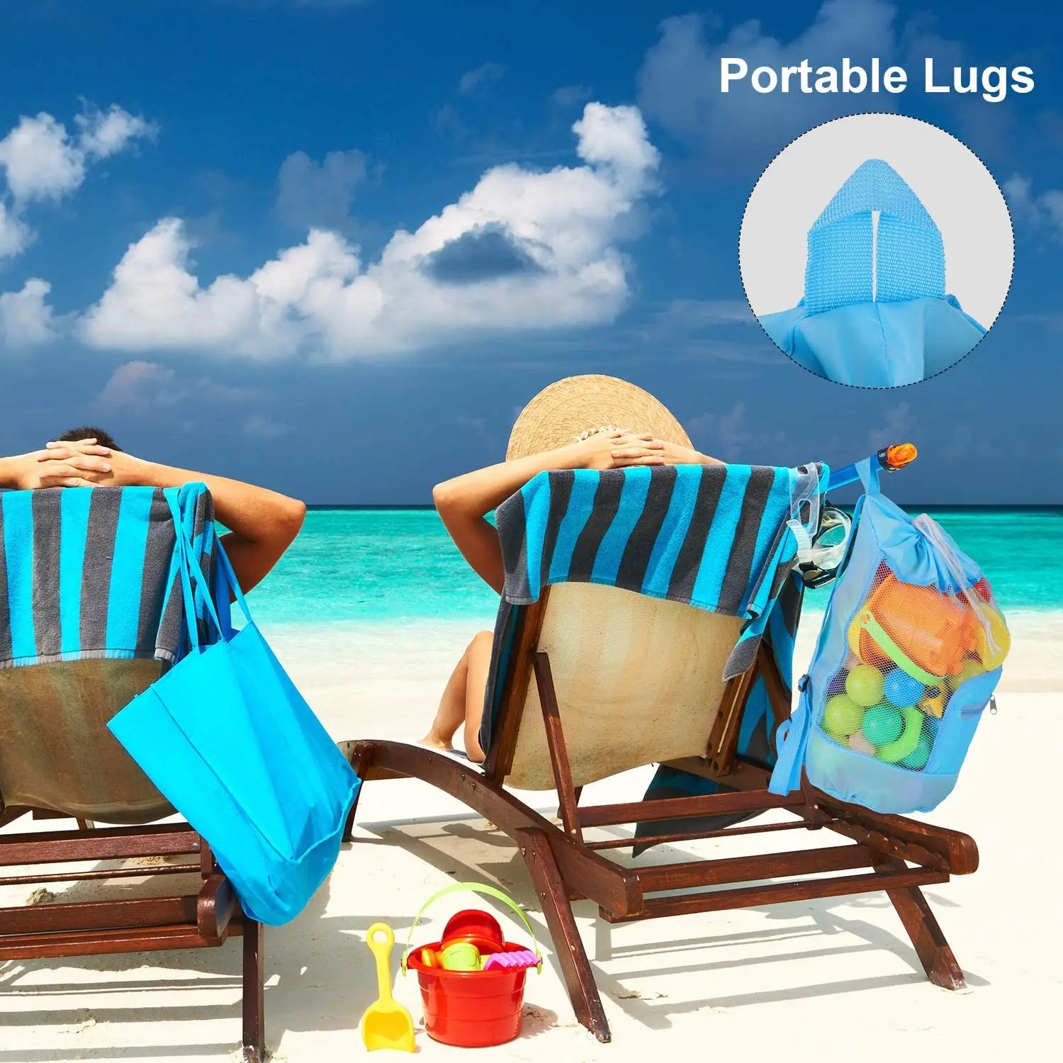 Portable Beach Bag Foldable Net Swimming Bag Children Beach Toy Organizer Storage Backpack Kids Outdoor Swimming Waterproof Bags