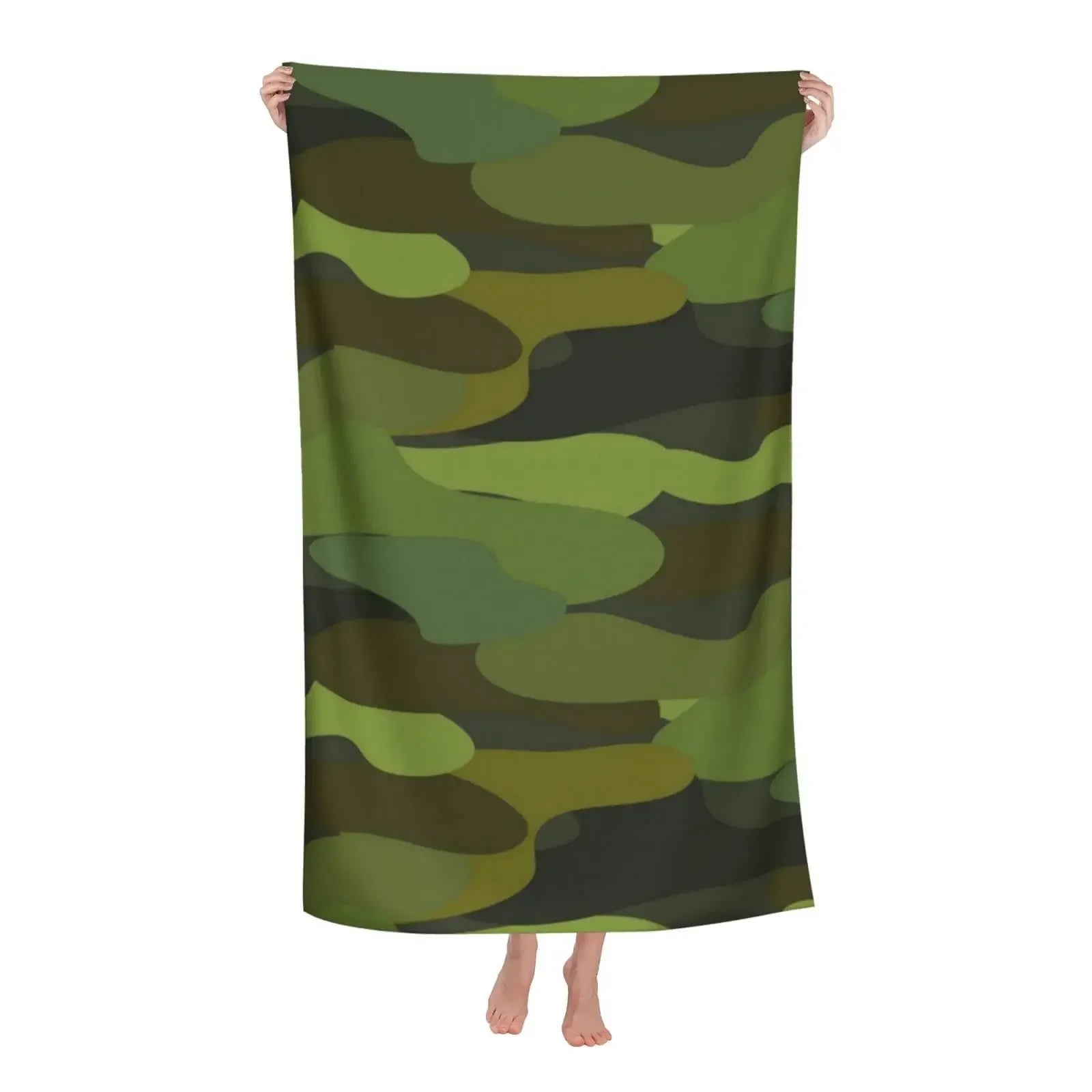 Camouflage Pattern Beach Towel Microfiber Soft Quick Dry Sand Free Towel Absorbent Large Bath Towel,Oversized Yoga Girls Boys