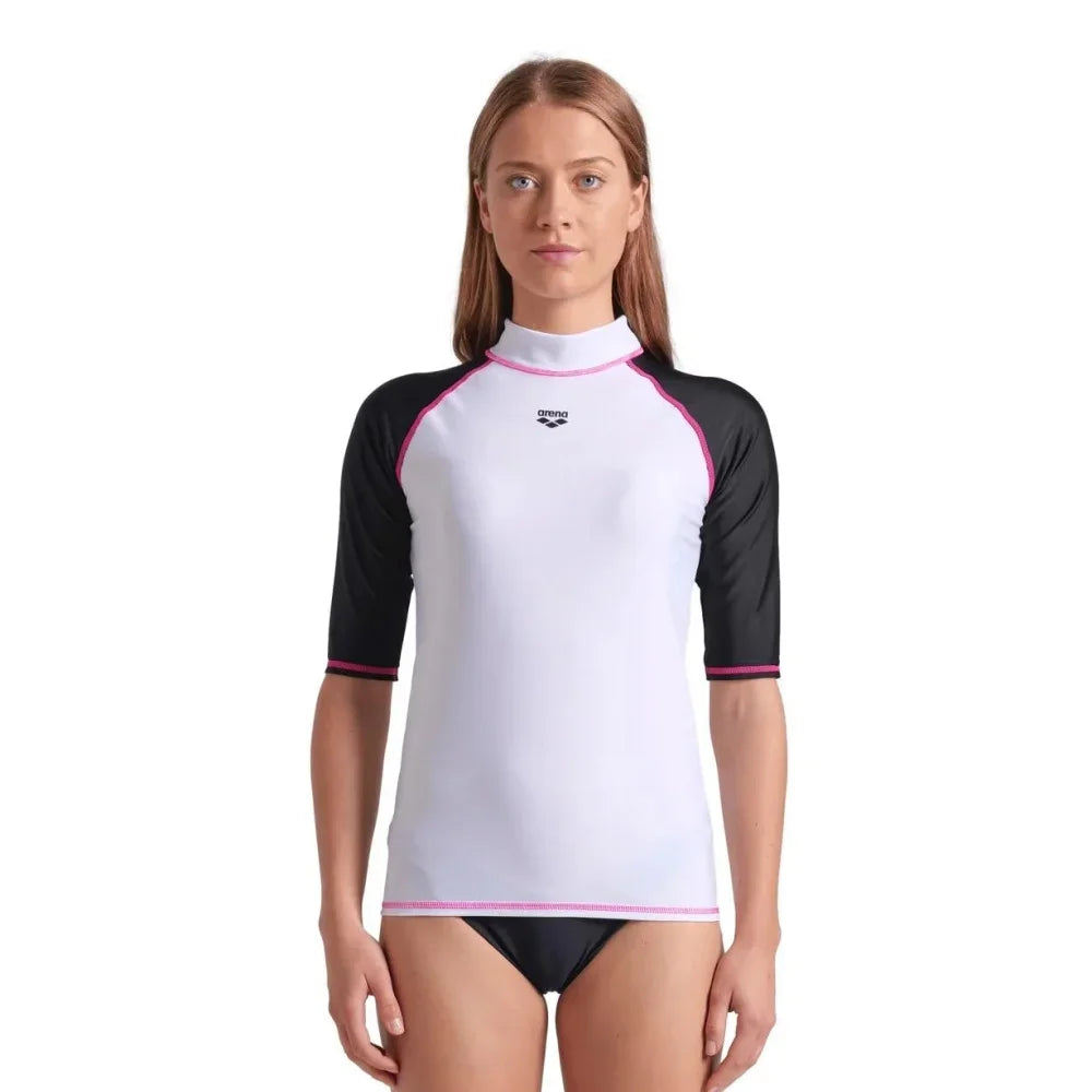 Women Rash Guard Fashion High-Elastic T Shirt Long Sleeve Surfing Swimsuit Top Water Sports Fitness Lycra Quick-Drying UPF 50+