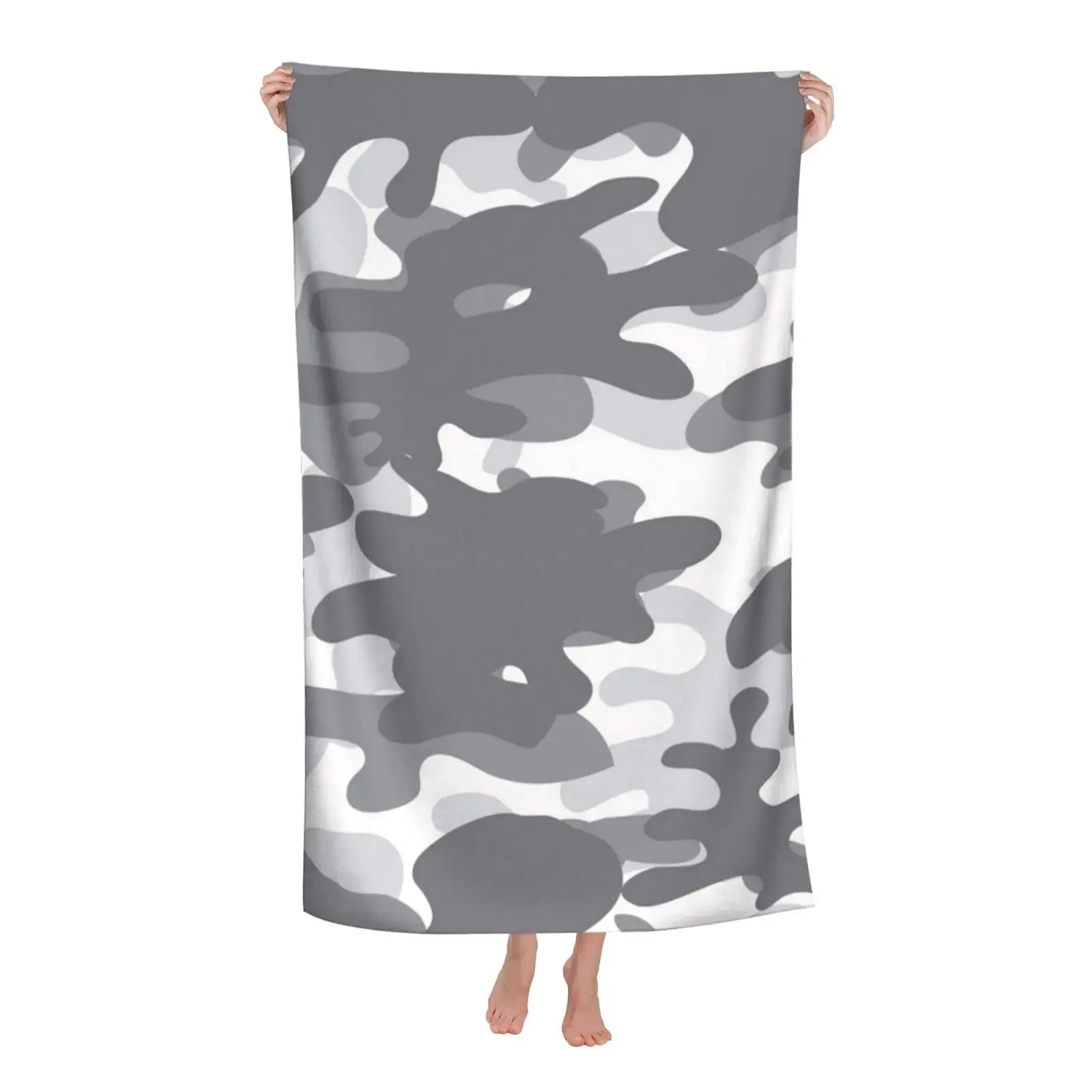 Camouflage Pattern Beach Towel Microfiber Soft Quick Dry Sand Free Towel Absorbent Large Bath Towel,Oversized Yoga Girls Boys