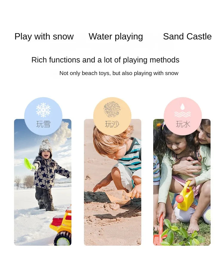 Beach Sand Play Tool Set Sand Bucket Sieve Funnel Sand Shovel Sand Wagon Watering Can Summer Outdoor Toys