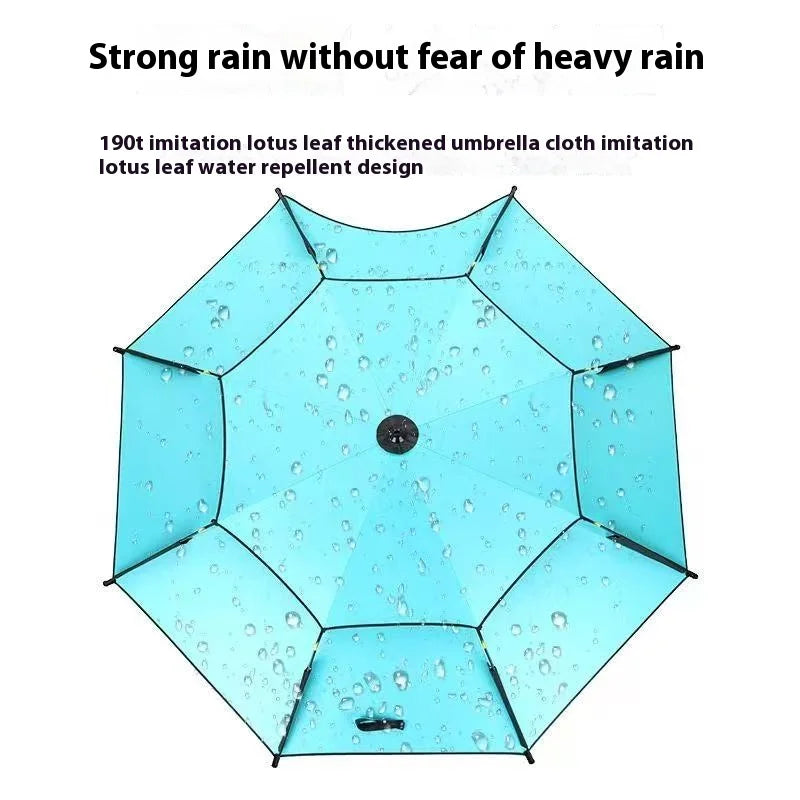 2.2M double-layer folding sunshade outdoor camping umbrella fishing tool beach sunshade umbrella windproof sunshade fishing