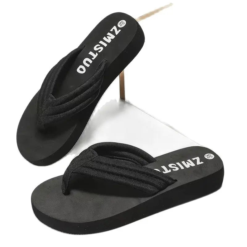 2026 Summer Women's Flip Flop Fashion Outdoor Non-Slip Beach Shoes Comfortable Soft Sole Simple Style Flat Shoes Pantuflas Mujer