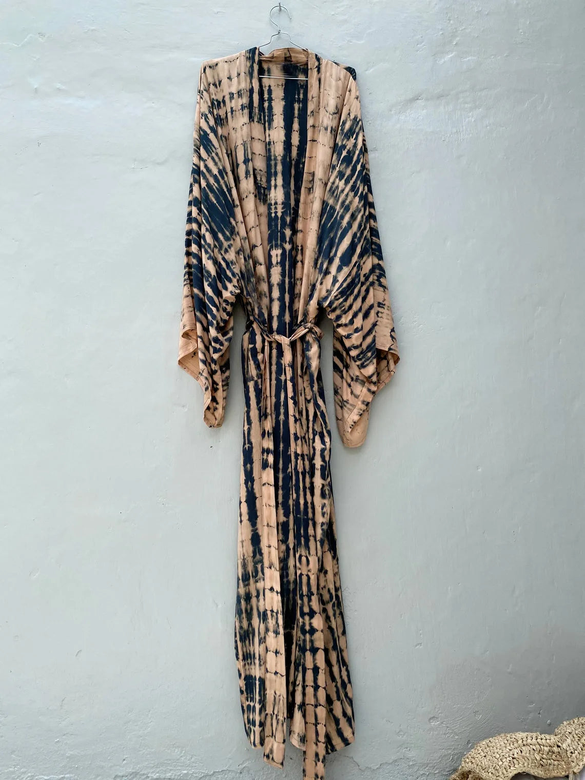 Women's Boho Stripe Tie Dye Swimsuit Cover Up with Belt Tunic Sarong Cardigan Dress Bikini Cover-ups Beach Wear Kimono