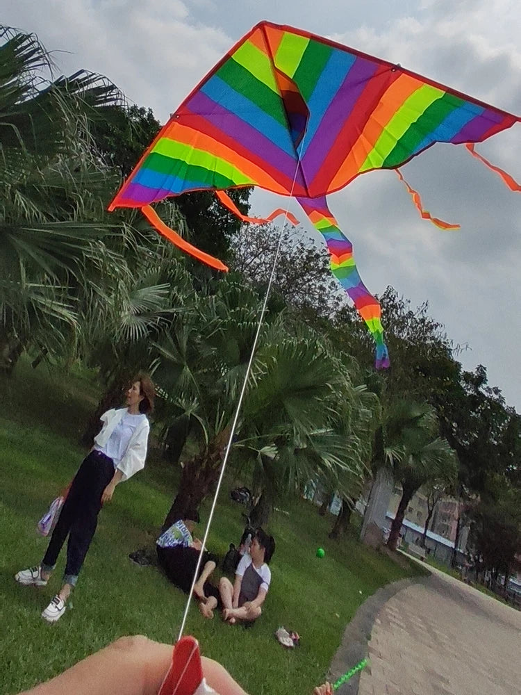 New Design Rainbow Kite , Fashion Easy Flying, Long Tail Kites with line Flying Toys Kite for Children Kids Outdoor Fun Sports