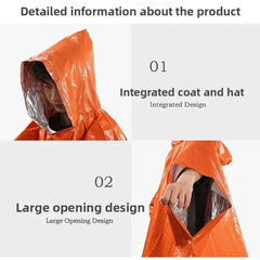 Emergency Raincoat Poncho Waterproof Rainwear Blanket Survival Camping Equipment Cold Insulation Rainwear Camping Equipment