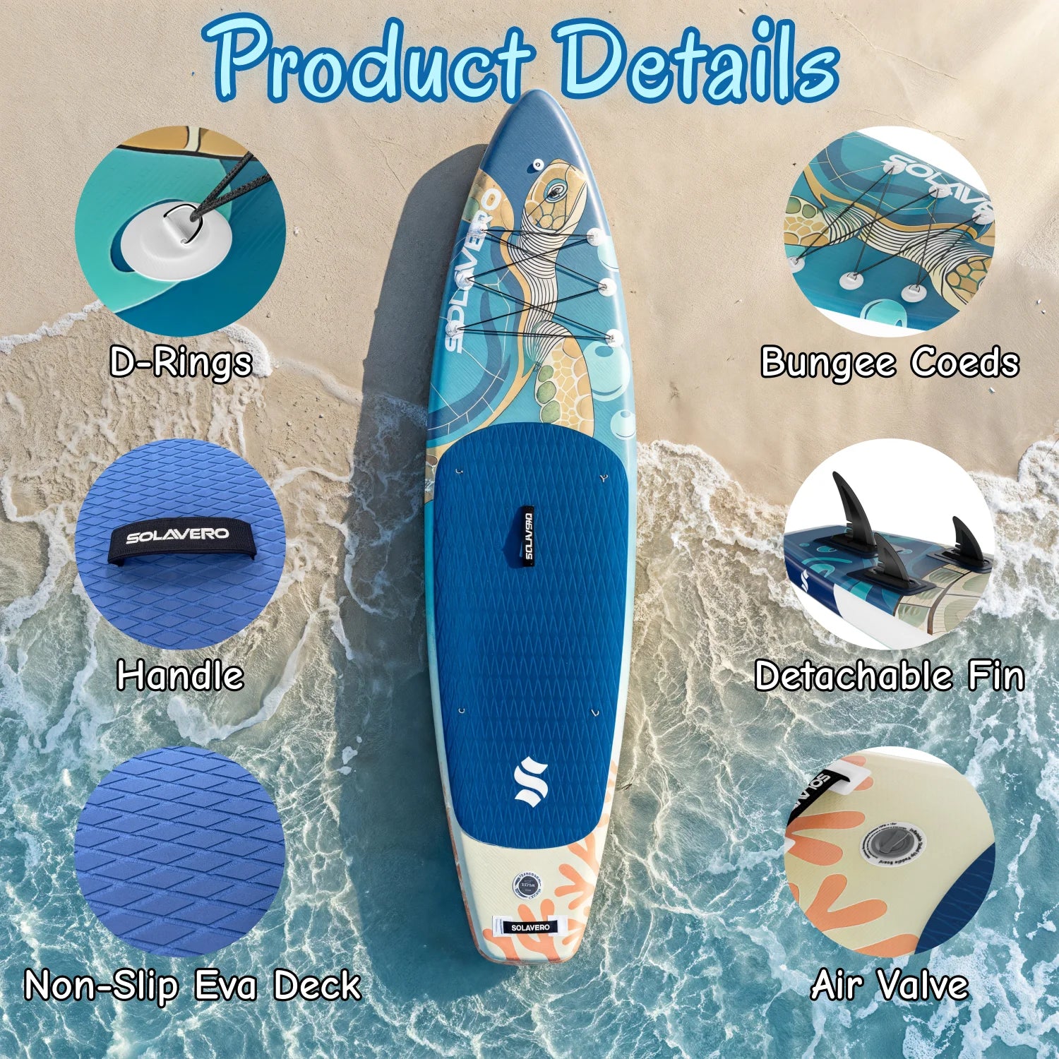 Stand Up Paddle Board, Inflatable Paddle Board with Premium Accessories, SUP Board with Non-Slip EVA Deck, Suitable for Sea Lake
