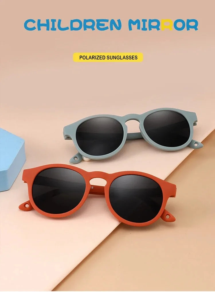 Fashion Baby's First Sunglasses with Strap Round Flexible UV400 Polarized Infant Sunglasses for Ages 0-3 Years