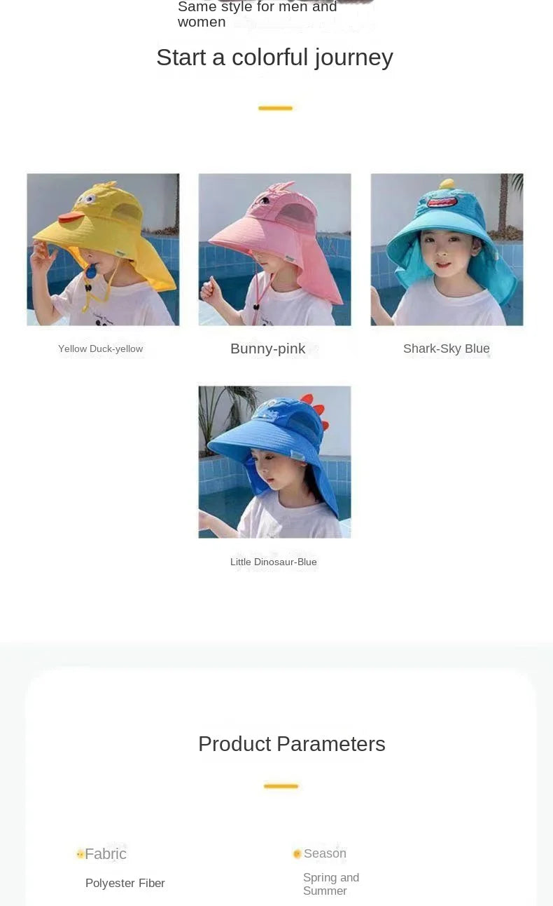 Children's Sunscreen Hat Baby Sun Hat Beach Hat UV Protection Summer Thin Breathable Large Brim Fisherman Hat