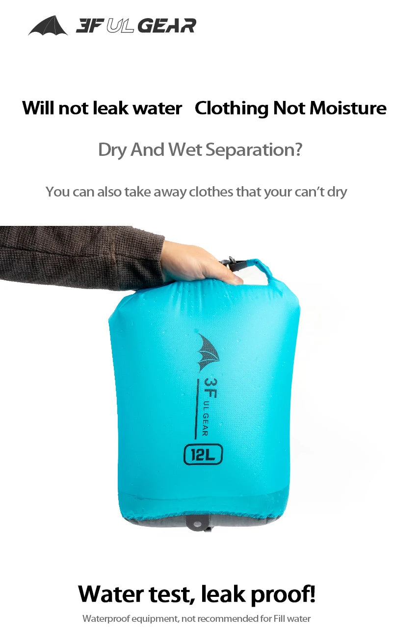 3F UL GEAR 12L 24L 36L Waterproof Bag With Air Valve Exhaust Drifting Swimming Bag Travel Storage Bags Outdoor Camping Equipment