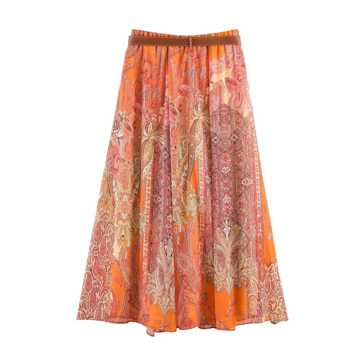 Summer New Skirts Women's 2026 New Fashion Retro Print High Waist Skirts Chic Summer Travel Joker Holiday Women's Skirts