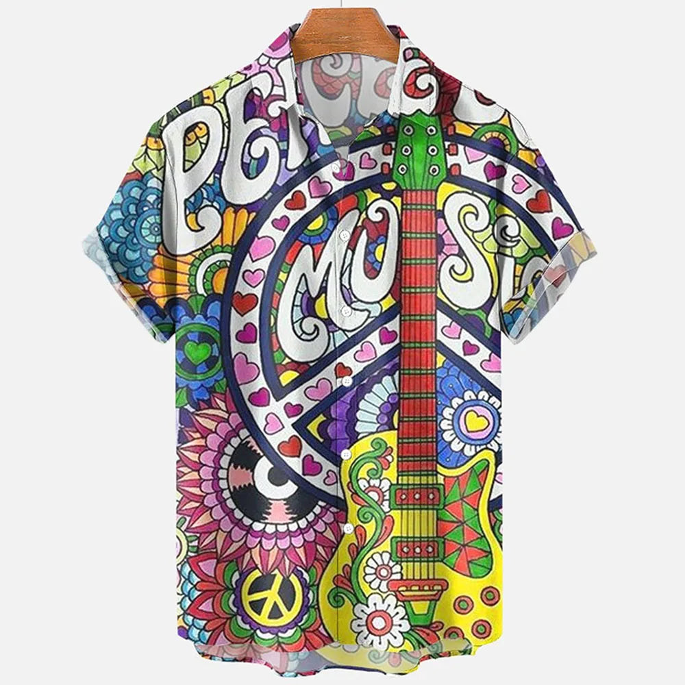 Hawaiian Shirts For Men Fashion Comfortable Unisex Short Sleeve Tops Beach Travel Surf Casual Shirts Oversized Men's Shirts