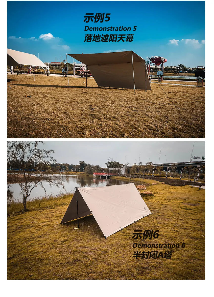 Aricxi 19 points Ultralight Tarp Outdoor Camping Survival Sun Shelter Shade Awning Silver Coating Pergola Waterproof Beach Tent