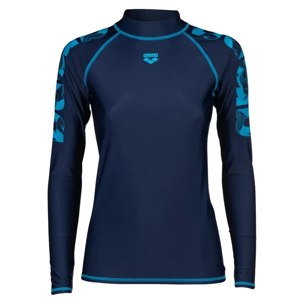 Women Rash Guard Fashion High-Elastic T Shirt Long Sleeve Surfing Swimsuit Top Water Sports Fitness Lycra Quick-Drying UPF 50+
