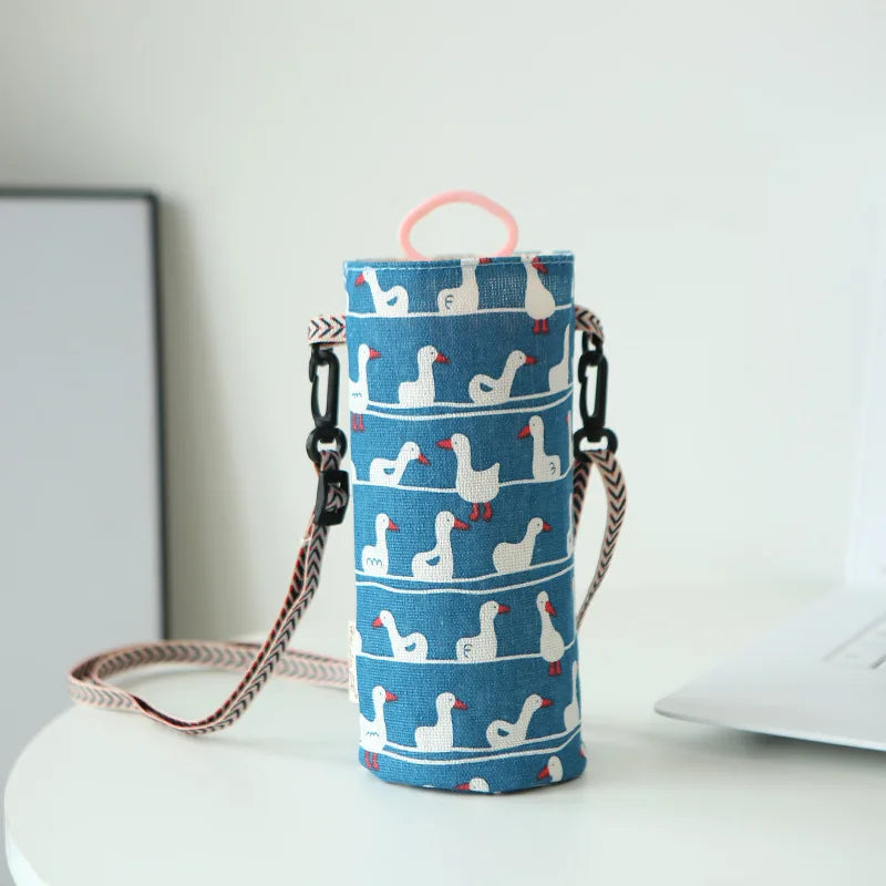 Portable Water Bottle Bag Insulated Crossbody Water Bottle Carrier Bag Holders Travel Sports Camping