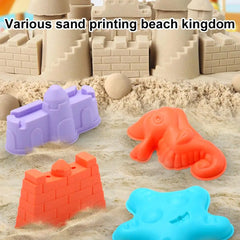 Kids Beach Toys Set 17Pcs Summer Outdoor Sand Box Kit with Bucket Spade Castle and Fish Molds Infant Sand Pit Toys for Baby