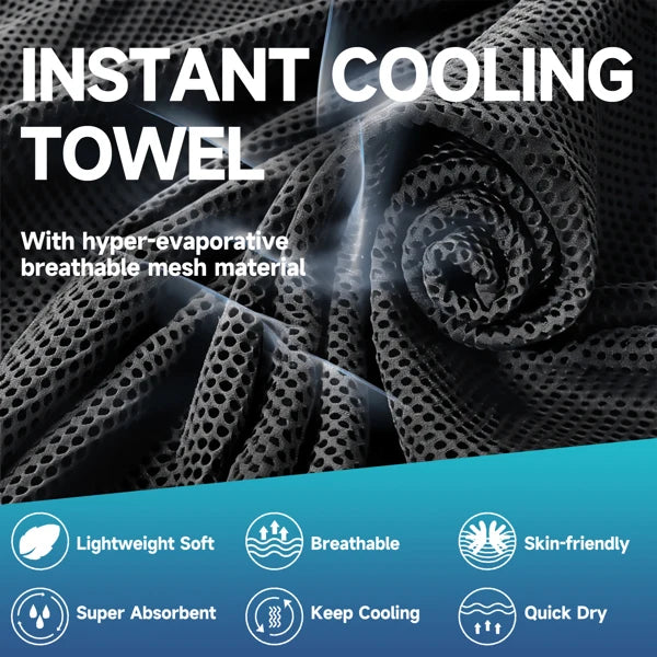 4 Packs Superfiber Ice Towel Soft Breathable Cold Towel Cooling for Yoga, Sports, Golf, Gym, Camping, Running, Fitness, Exercise