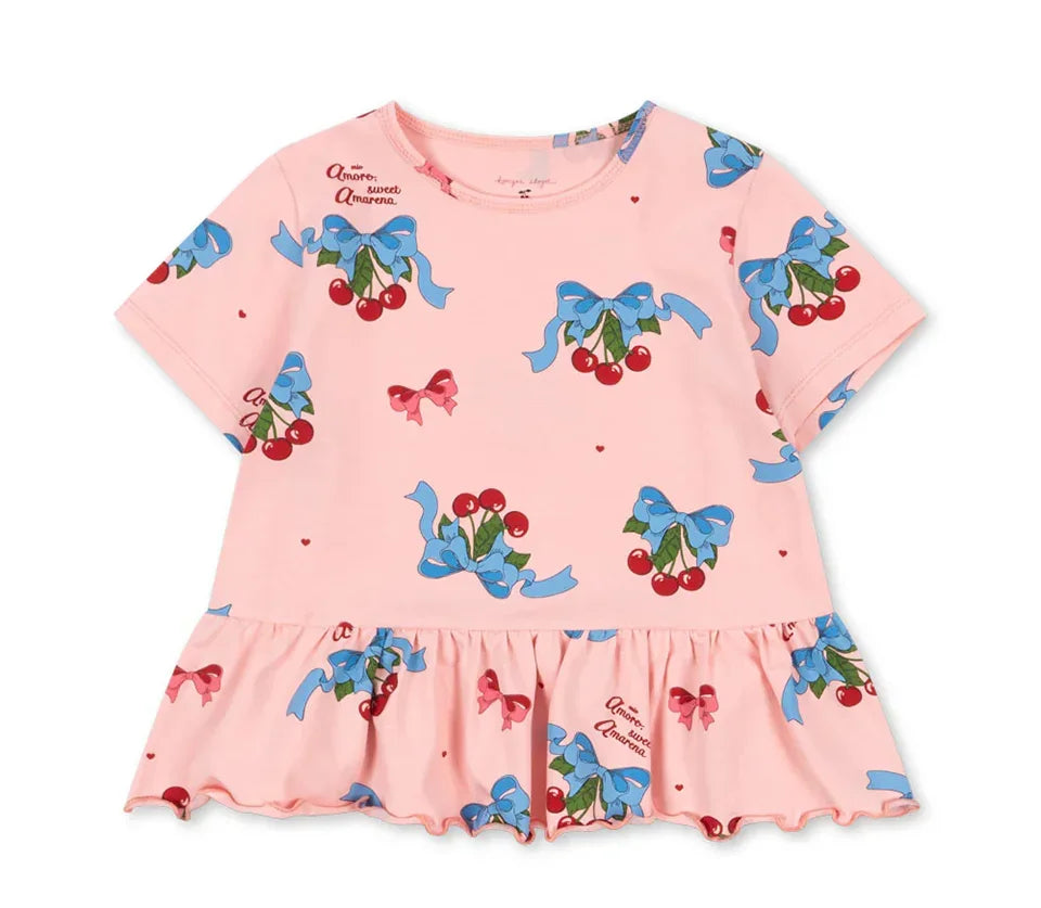 Children Clothes Set 2025 KS Summer Girls Floral Tops Shorts Set Girl Heart Print Slip Dress Kids Short Sleeved Vacation Suit