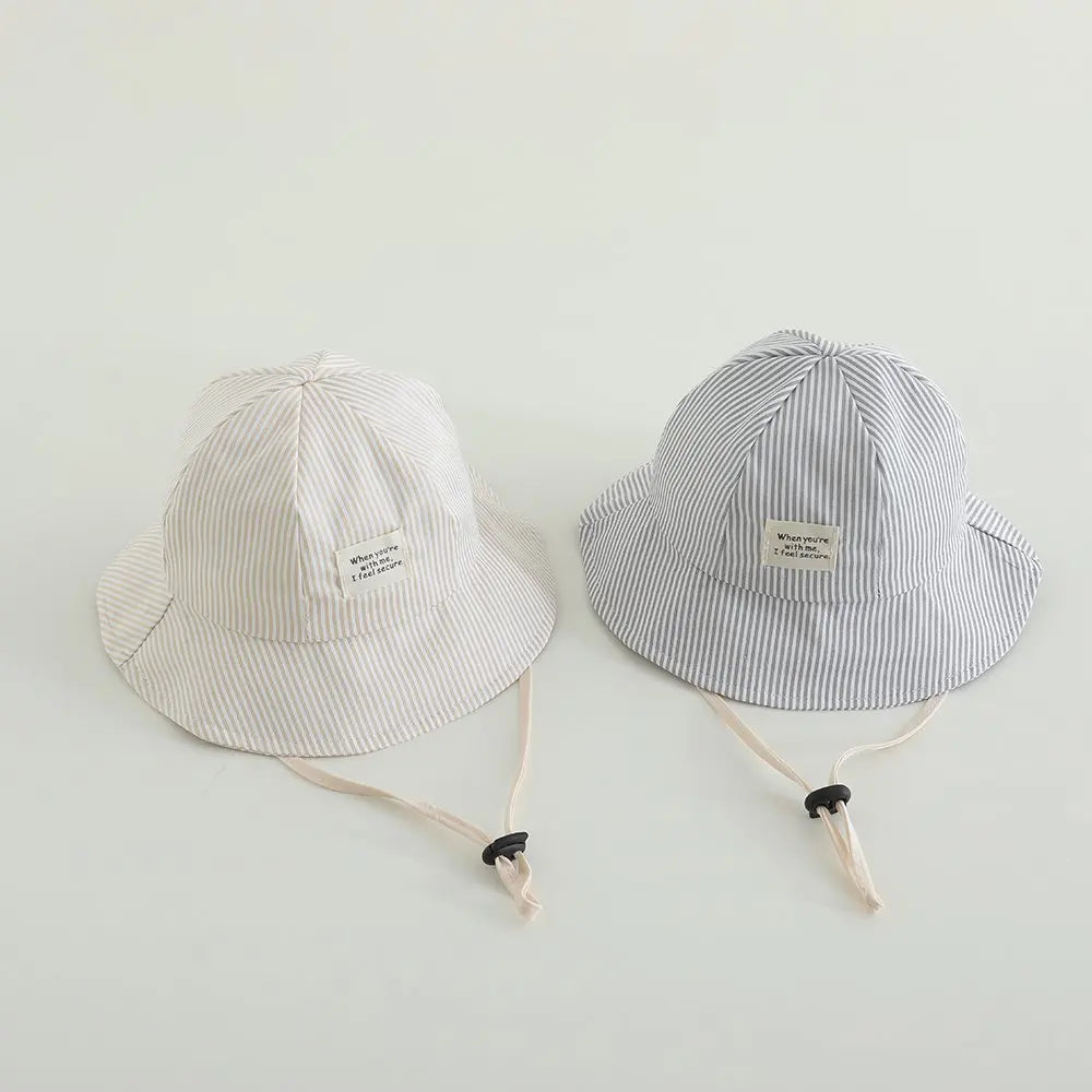 Panama Autumn Baby Boys And Girls Sun Hat Striped Baby Bucket Hat Toddler Sun Cap Children Beach Sun Hat