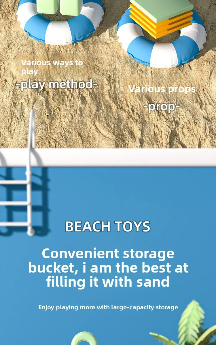 5/11PCS Beach Sand Play Water Set Folding Bucket Summer Toys for Children Kids Outdoor Game Sandbox Accessories Color Random