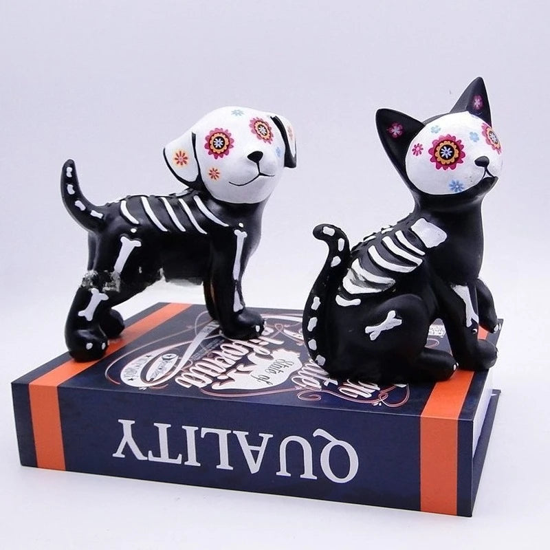 Halloween Resin Crafts Ghost Festival Decorations Cute Little Cats and Dogs Ornaments Day of The Dead Gifts Show Unique Style