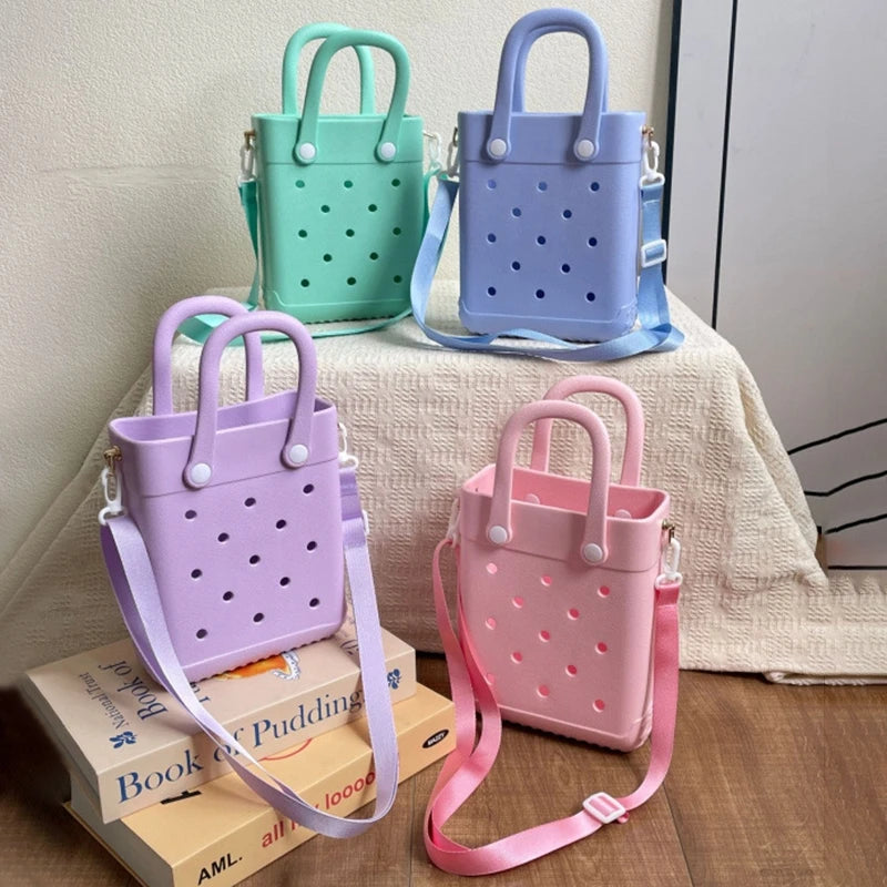 Beach Tote Bag Picnic Storage Baske Summer Women Travel Handbags Fashion Shopping Bag Rubber EVA Waterproof Beach Bag Purse