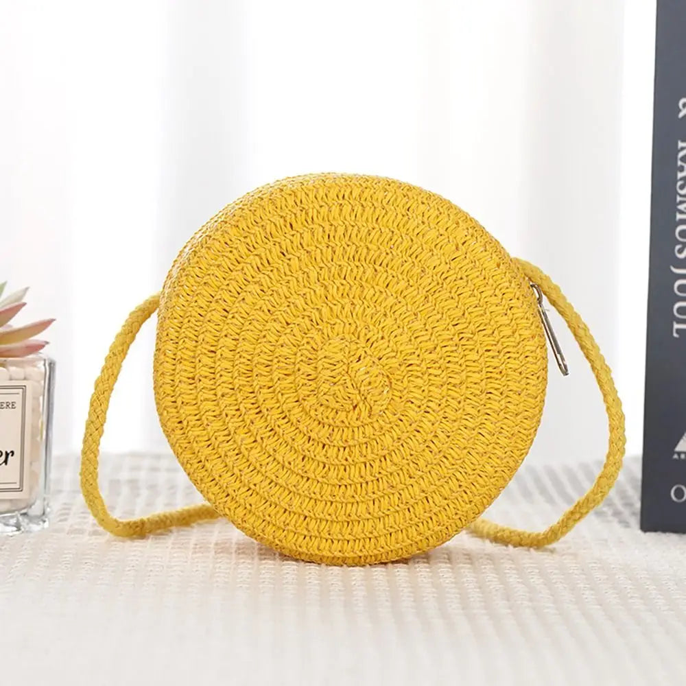 Coin Purse Straw Straw Bag Shell Shape Handmade Summer Beach Bag Handbag Kid Children