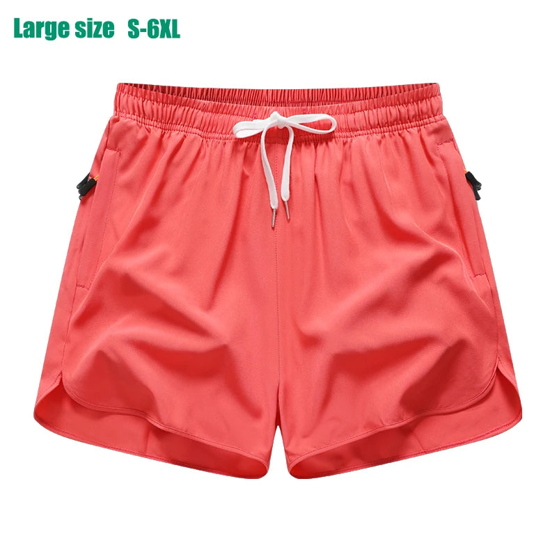 3/4 Sport Shorts Summer Men Casual Solid Ice Silk Light Sweat Absorb Quick Dry Running Fitness Outdoor Loose