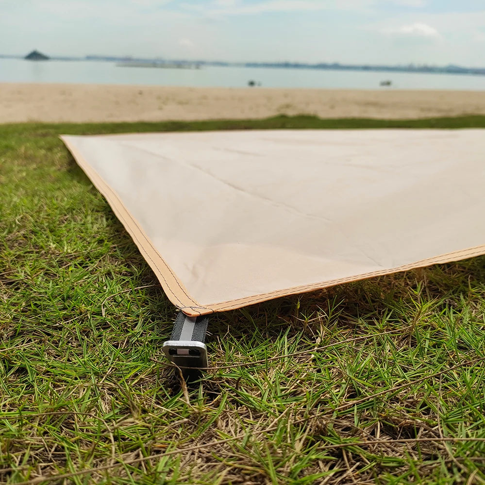 Tent Footprint Ultralight Pocket Picnic Mat with Windproof Stakes Outdoor Camping Portable Folding Waterproof Tent Ground Sheet