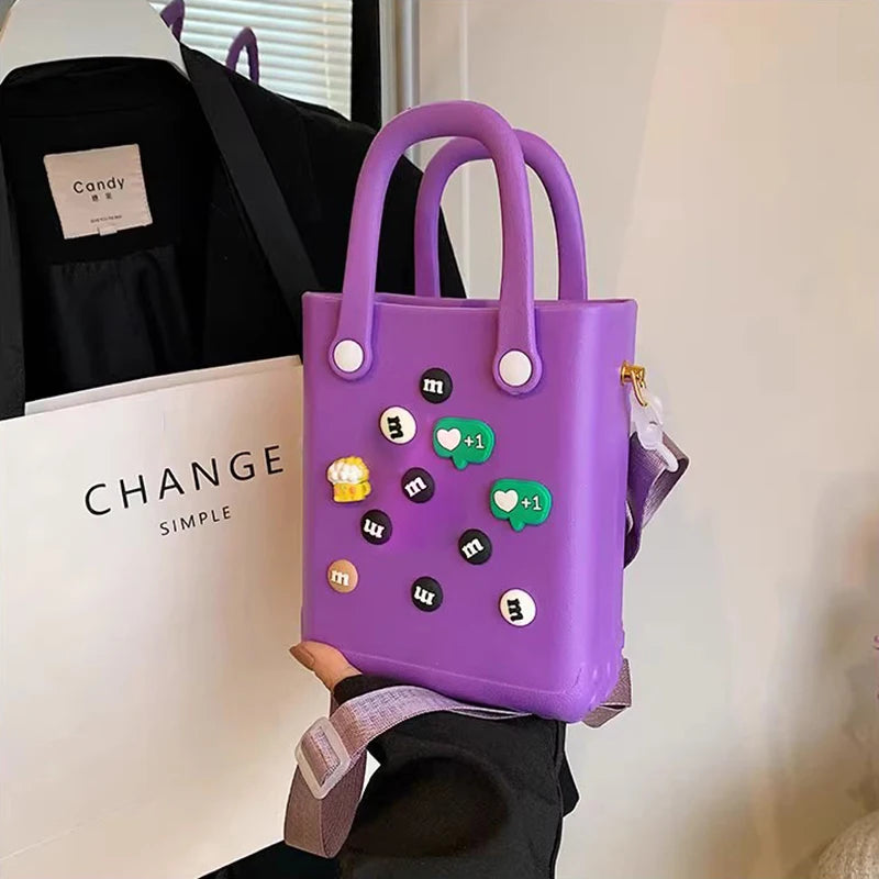 Beach Tote Bag Picnic Storage Baske Summer Women Travel Handbags Fashion Shopping Bag Rubber EVA Waterproof Beach Bag Purse
