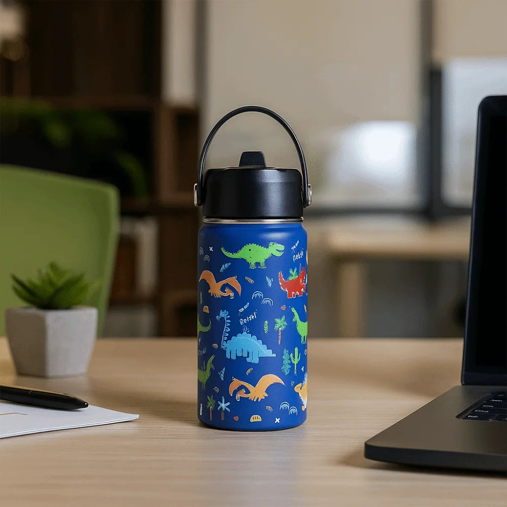 Cartoon Handheld Water Bottle,Fashion Leak-Proof Vacuum Cup,Stainless Steel Insulated Water Bottle for Children Daily Use