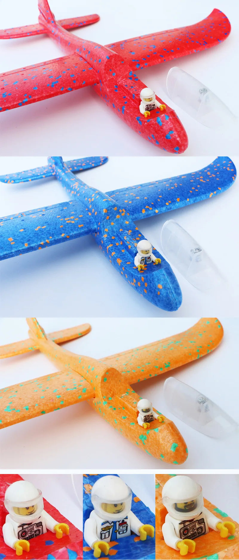 48cm Large Foam Airplane Children's Hand Thrown Airplane Glider Toy Outdoor Parent-child Interaction Funny Toy Boy Gift