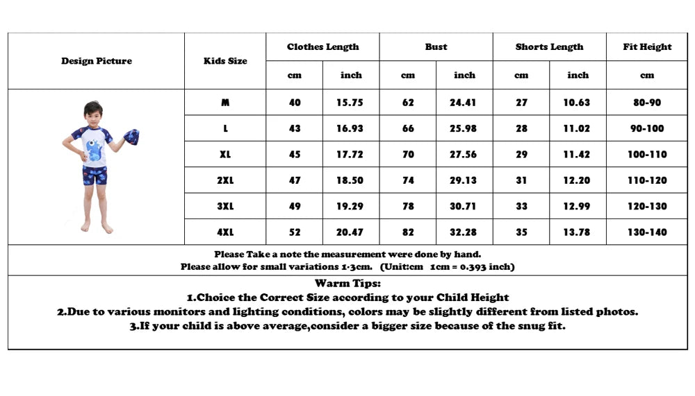 Kids Boy Swimsuit Summer Children Board Shorts Sets Boys Split Short Sleeve Quick Drying Boys Swimwear Beach Surfing Swimsuits
