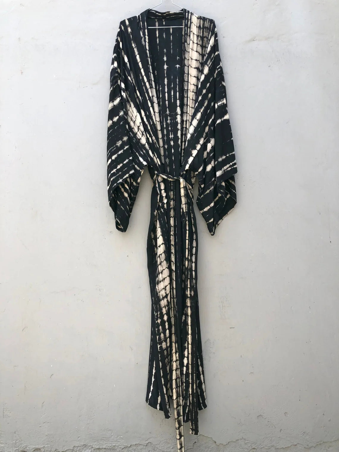 Women's Boho Stripe Tie Dye Swimsuit Cover Up with Belt Tunic Sarong Cardigan Dress Bikini Cover-ups Beach Wear Kimono