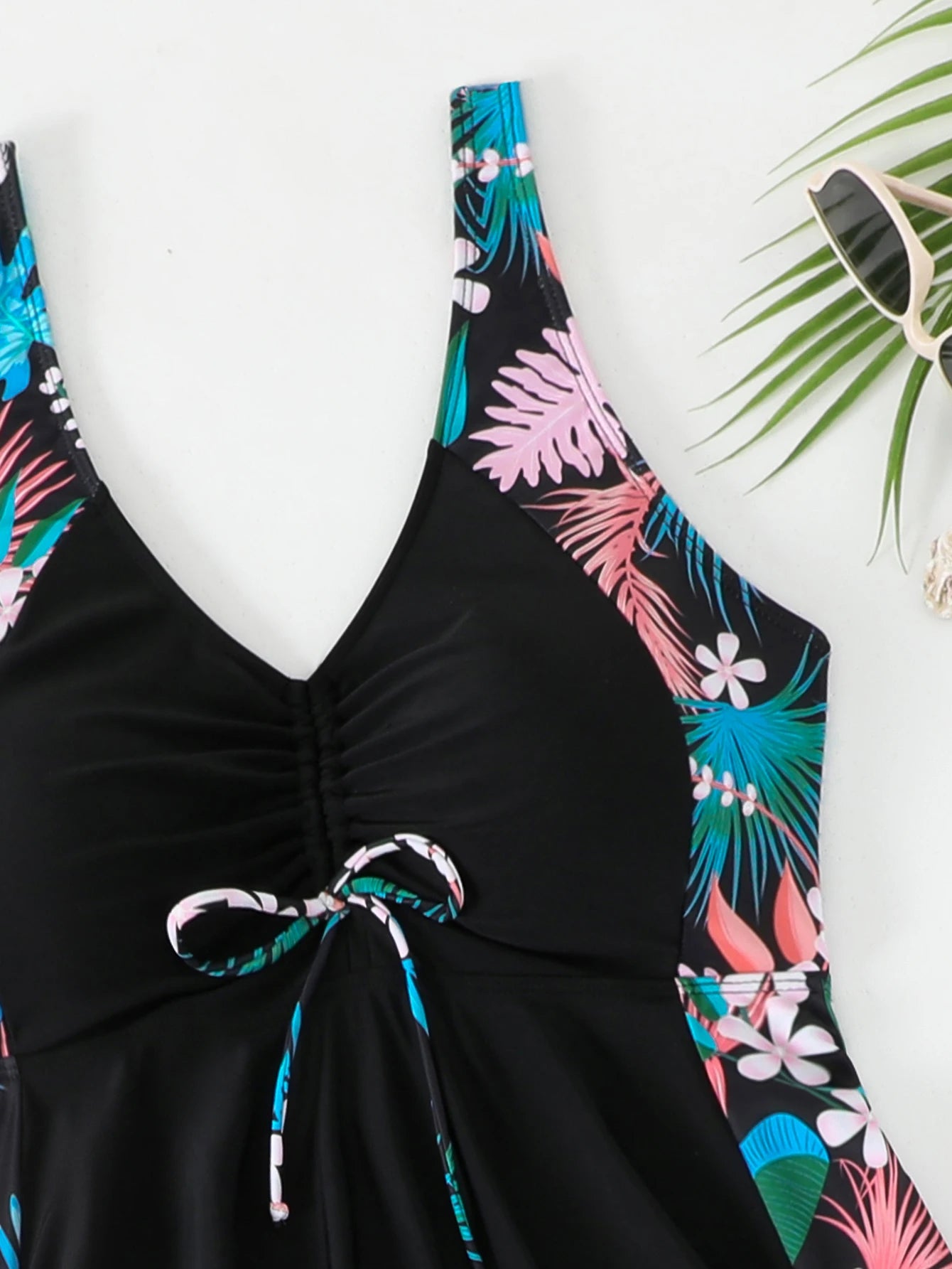 Swimsuit Women Leopard Large Plus Size Tankini 2 Pieces Swimwear Female Bathers Bathing Swimming Swim Suit Beach Dress 5XL