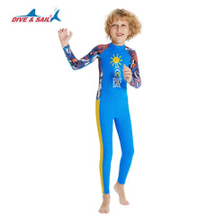 Kids Full Body Swimsuit Stinger Suit UV Protection UPF50+ Rash Guard One-piece Bodysuit Sunsuit Beachwear Rashguards Long Sleeve