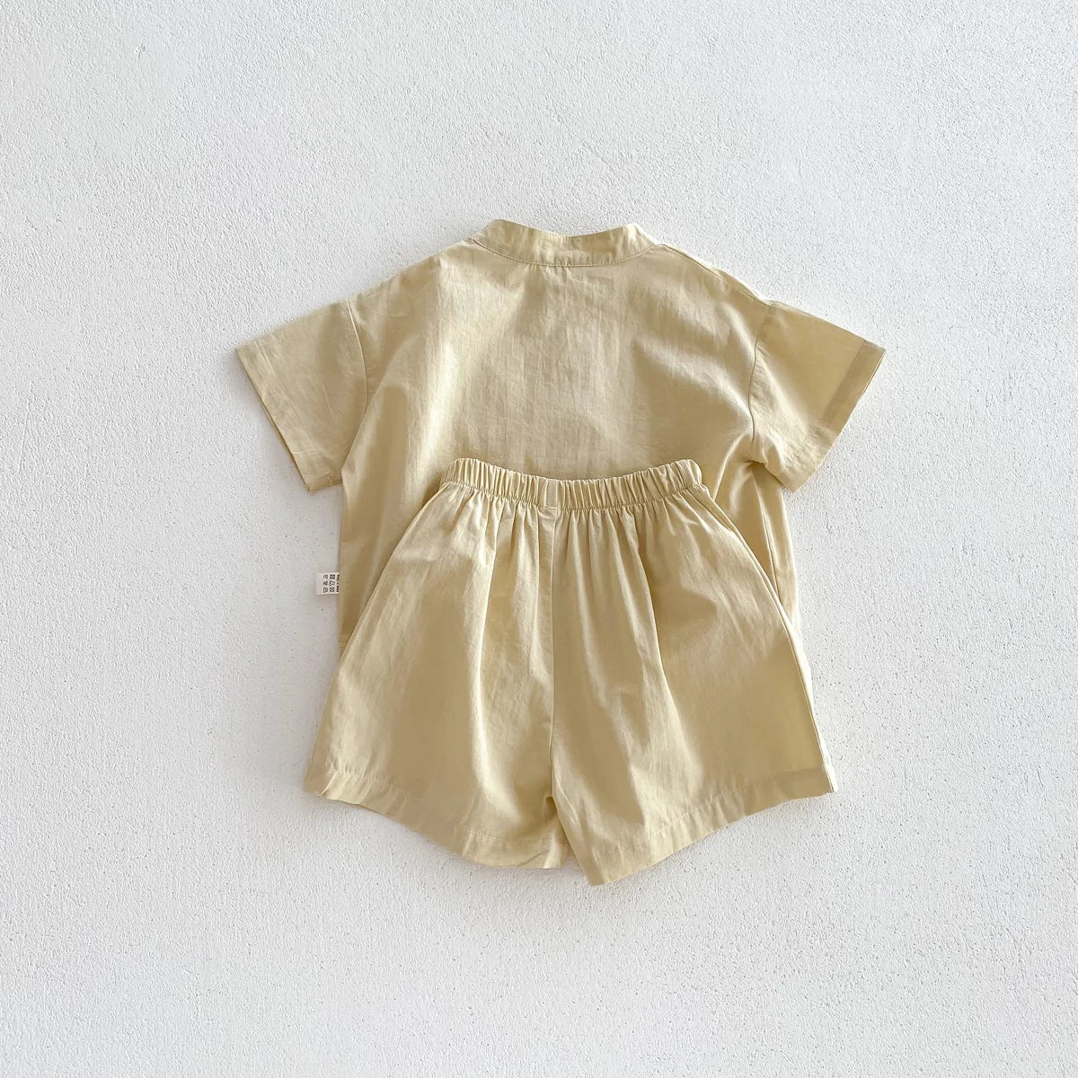 2pcs Summer Thin Short Sleeve T-shirt and Shorts Set Small Stand Collar Cool Toddler Boys Baby Girls Casual Beach Suits