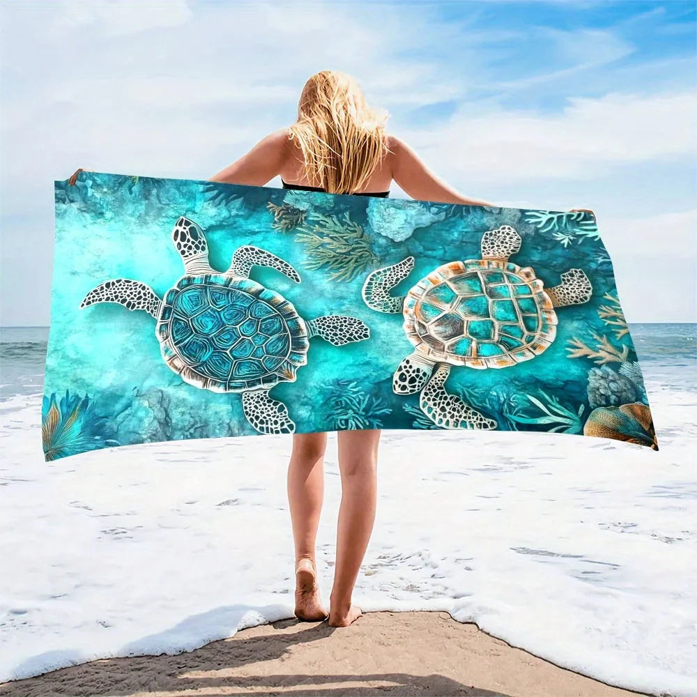 1pc Extra Large Quick Dry Sand Free Lightweight Microfiber Beach Towel , Ideal for Travel, Outdoor, Swim, Pool, Yoga, Surf