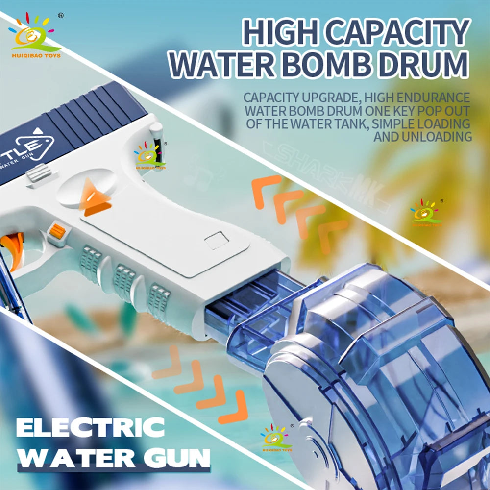 HUIQIBAOThe water gun summer water toy electric water spray gun is suitable for beaches swimming pools swimming and outdoor pa