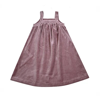 AA-Velour and Striped Layered Set Kids Clothes Sibling Matching Girl Dress Boys Top Baby Romper V Neck Children Family Matching