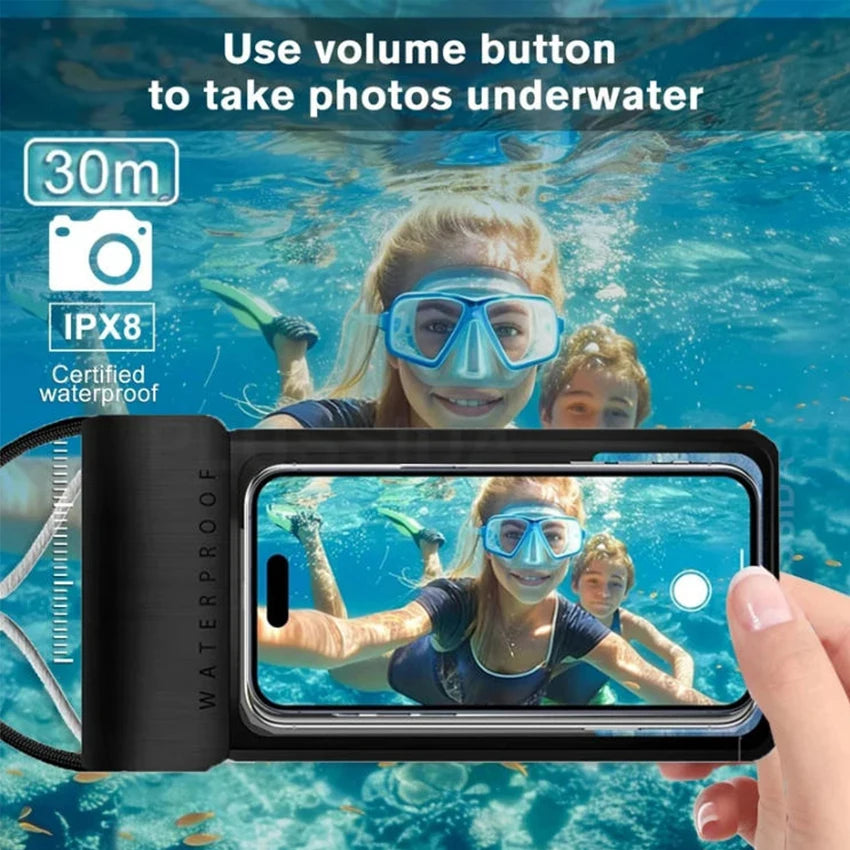 Waterproof Phone Pouch IPX8 Waterproof Phone Case for iPhone 17 Pro Max Cell Phone Dry Bag for Beach & Cruise Essentials Touch