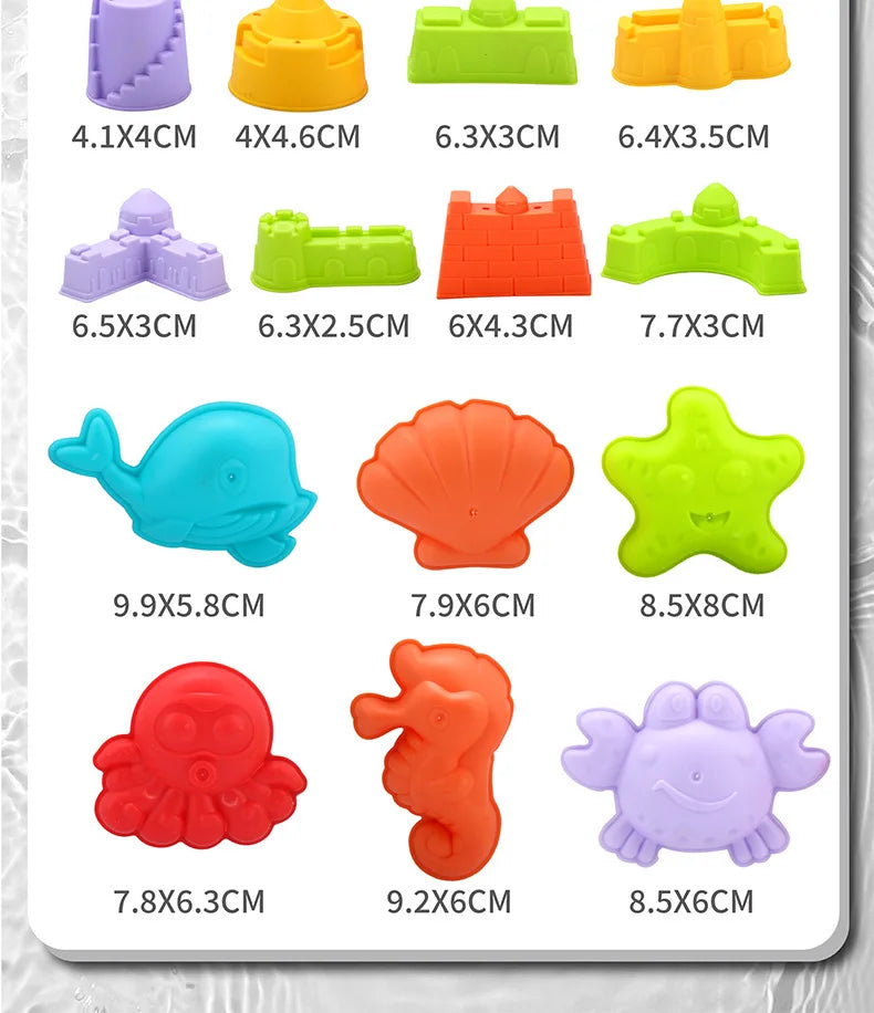 Beach Toys for Kids Sand Toys Set with Sand Bucket Shovel Rake for Beach Sandbox Toys Summer Outdoor Gift Kit for Boys Girls
