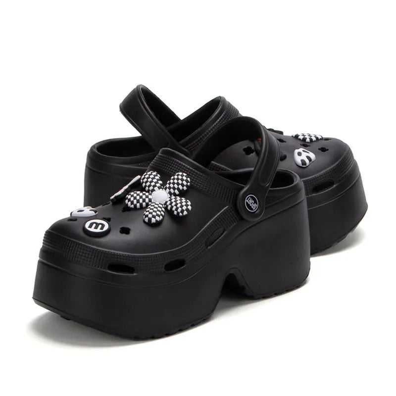 Women Chunky Platform Sandals 2024 Summer Soft Thick Sole Diy Clogs Garden Shoes Woman Closed Toe Non-Slip Beach Slides Sandals